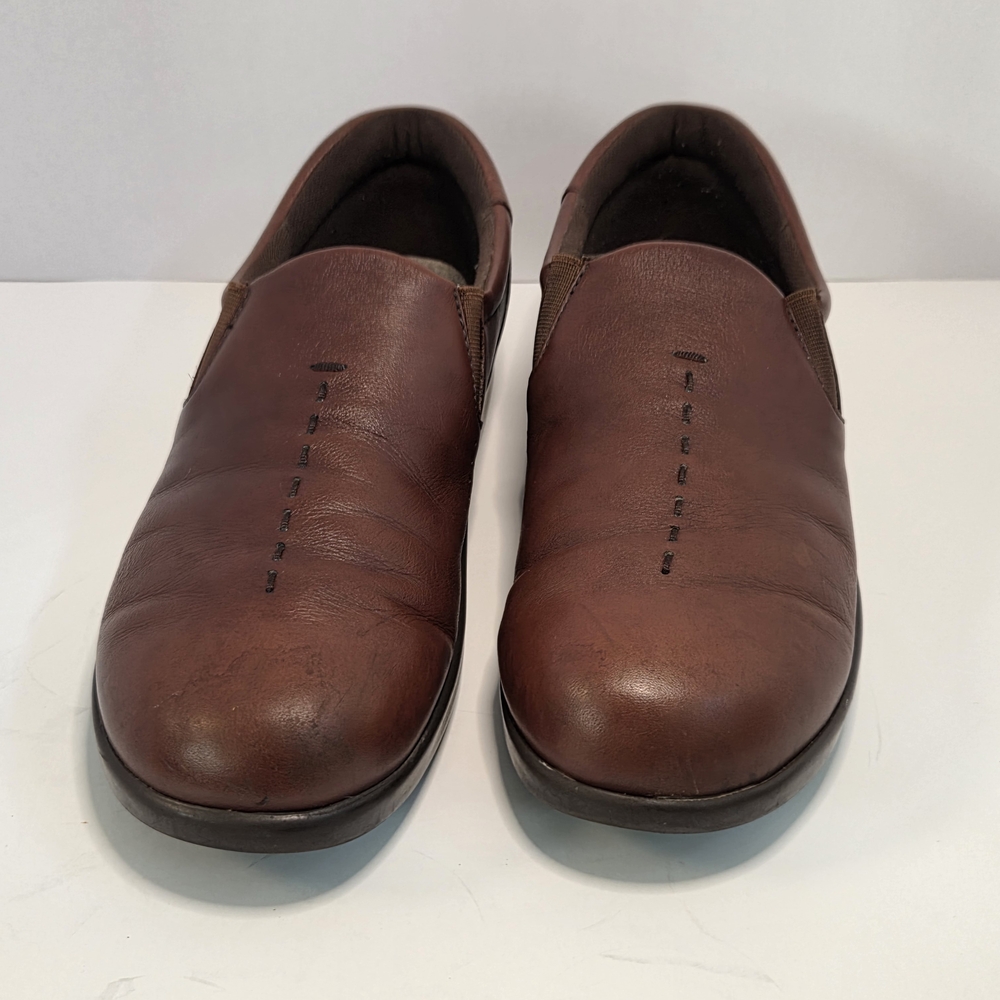 SAS Brown Leather Loafers with Slip-On Comfort sz Womens 8